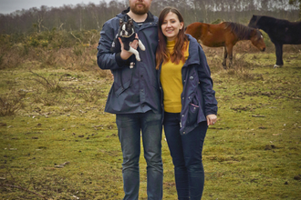 Laura and Lewis with dog