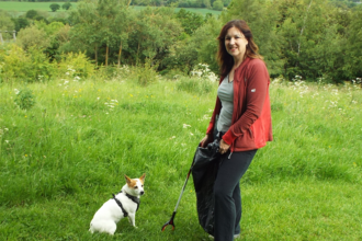 Jane Cooper with Meggie the dog