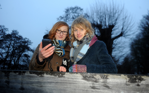 Ania & Becky recording bats in the evening