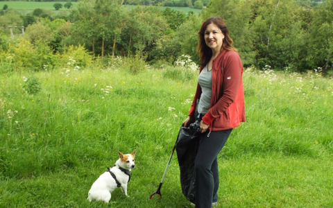 Jane Cooper with Meggie the dog