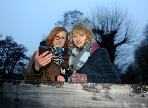 Ania & Becky recording bats in the evening