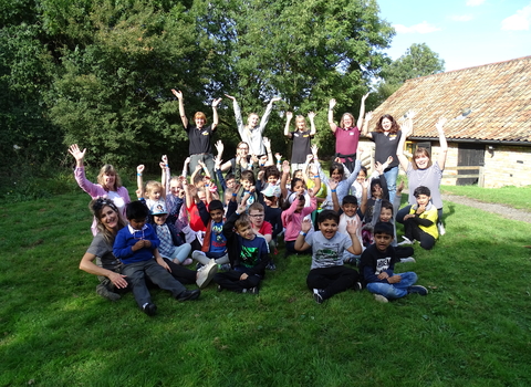 Happy school children at Ramsey Heights